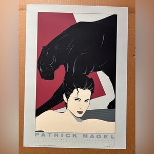 Patrick Nagel Serigraph Print Dyansen 1983 18x25 Panther!